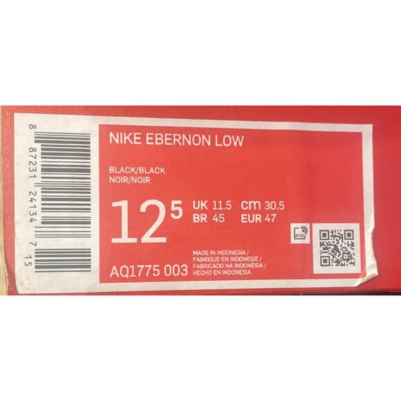 Nike Work Ebernon Low Triple Black Lifestyle Mens Size 12.5 Shoes New Fast Ship - Picture 6 of 8